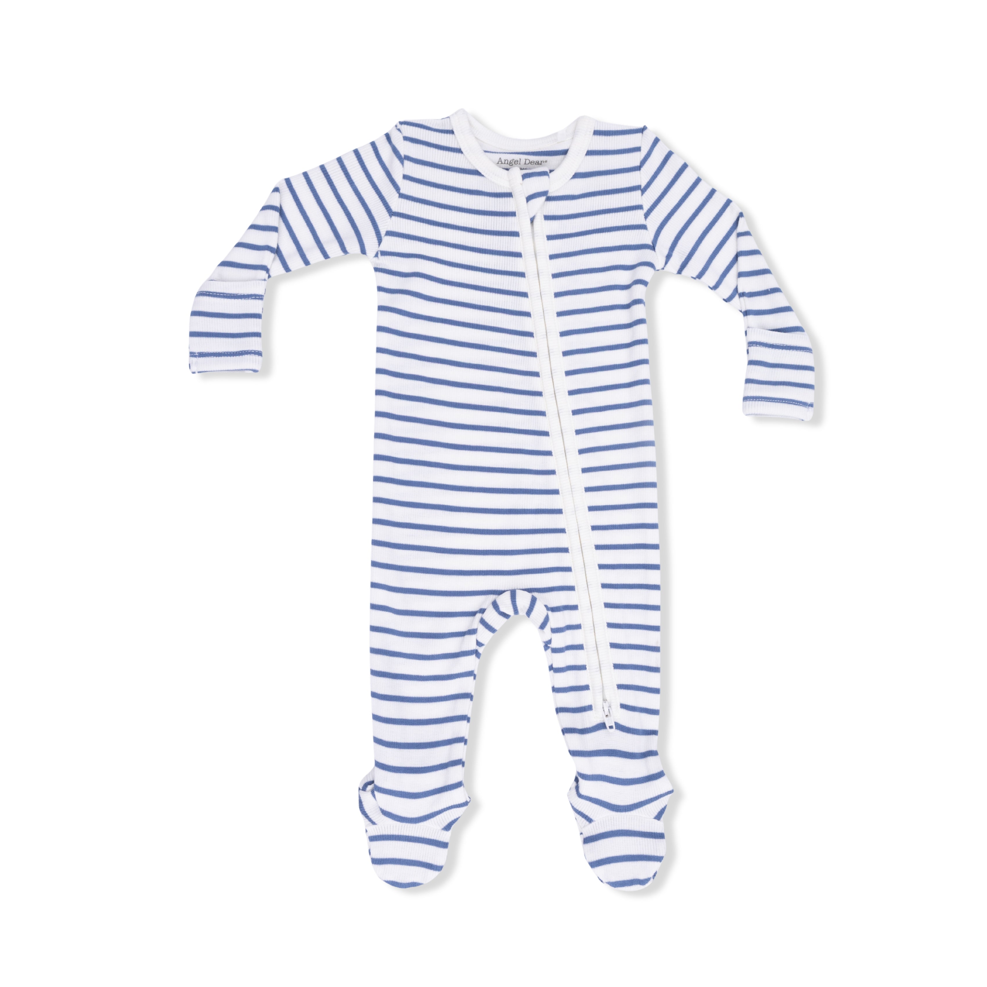 Zippered Footie - Navy Stripe