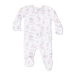 Baby onesie with carousel pattern on a white background