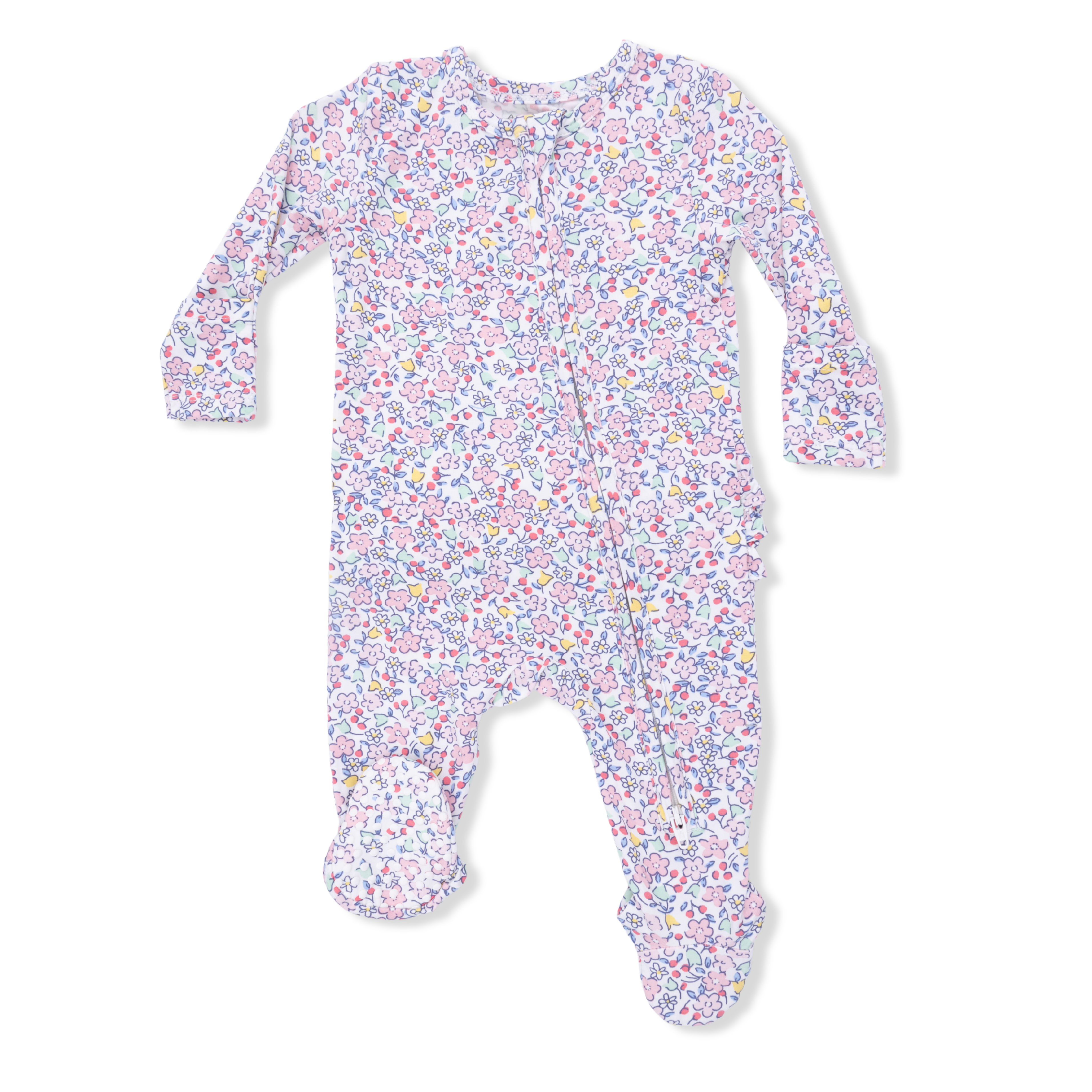 Zippered Ruffle Footie - Elizabeth's Garden