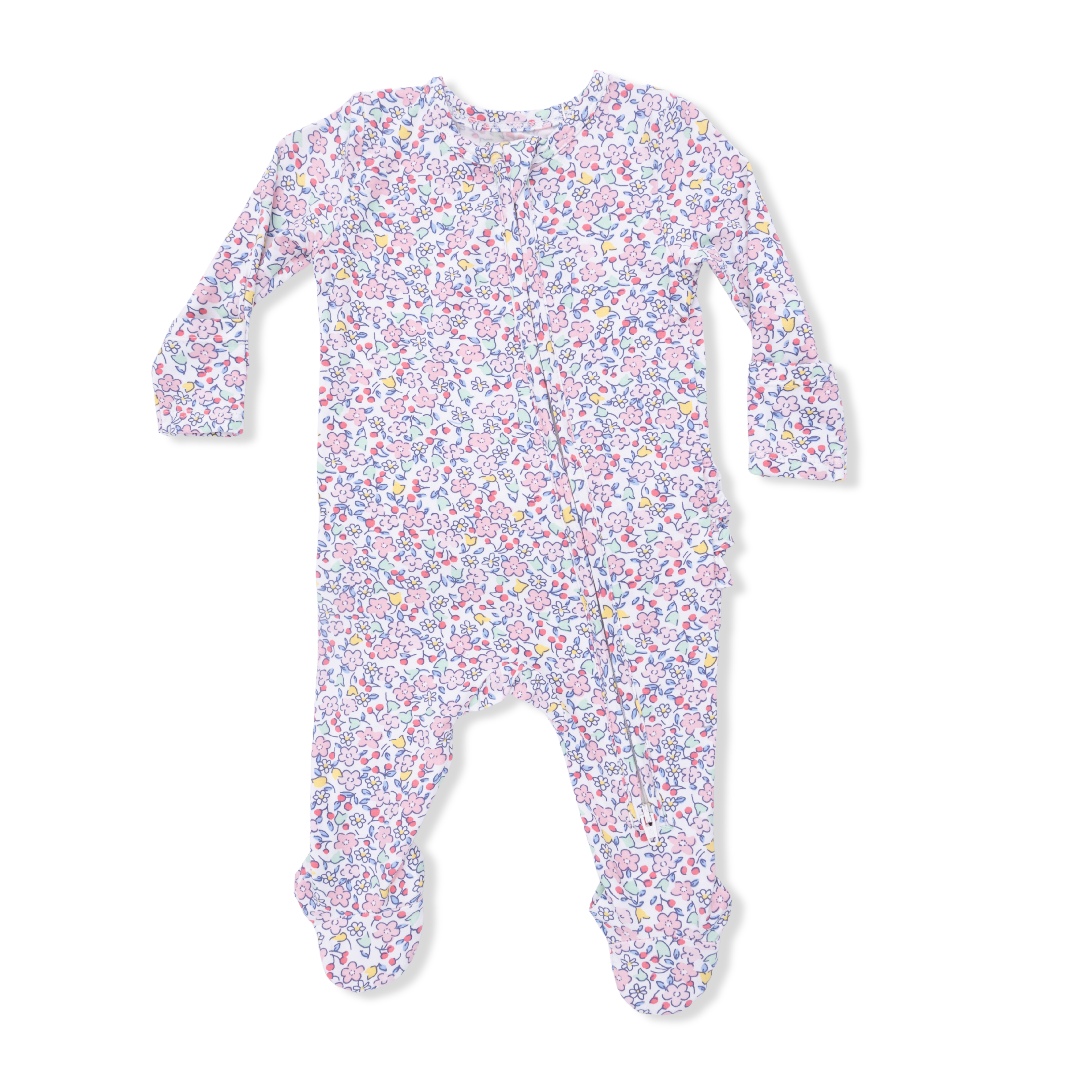 Zippered Ruffle Footie - Elizabeth's Garden