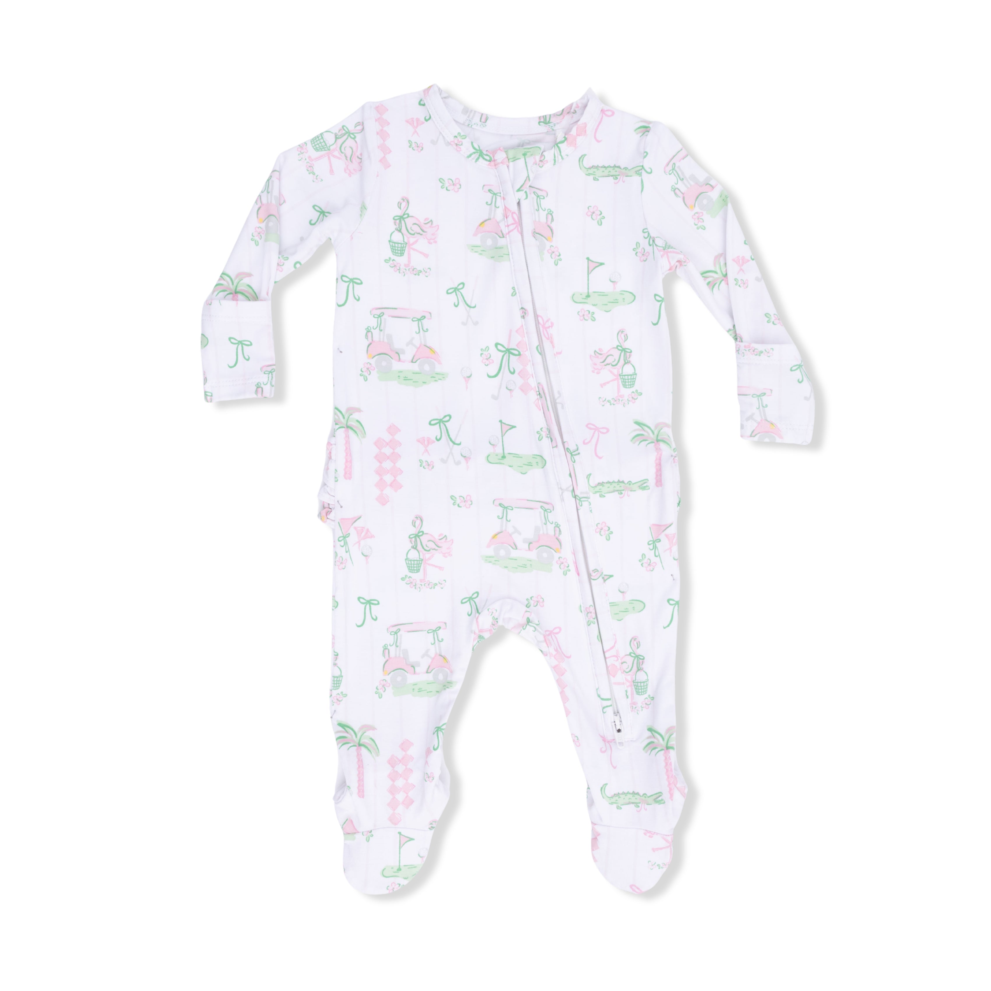 Zippered Ruffle Footie - Pretty Golf