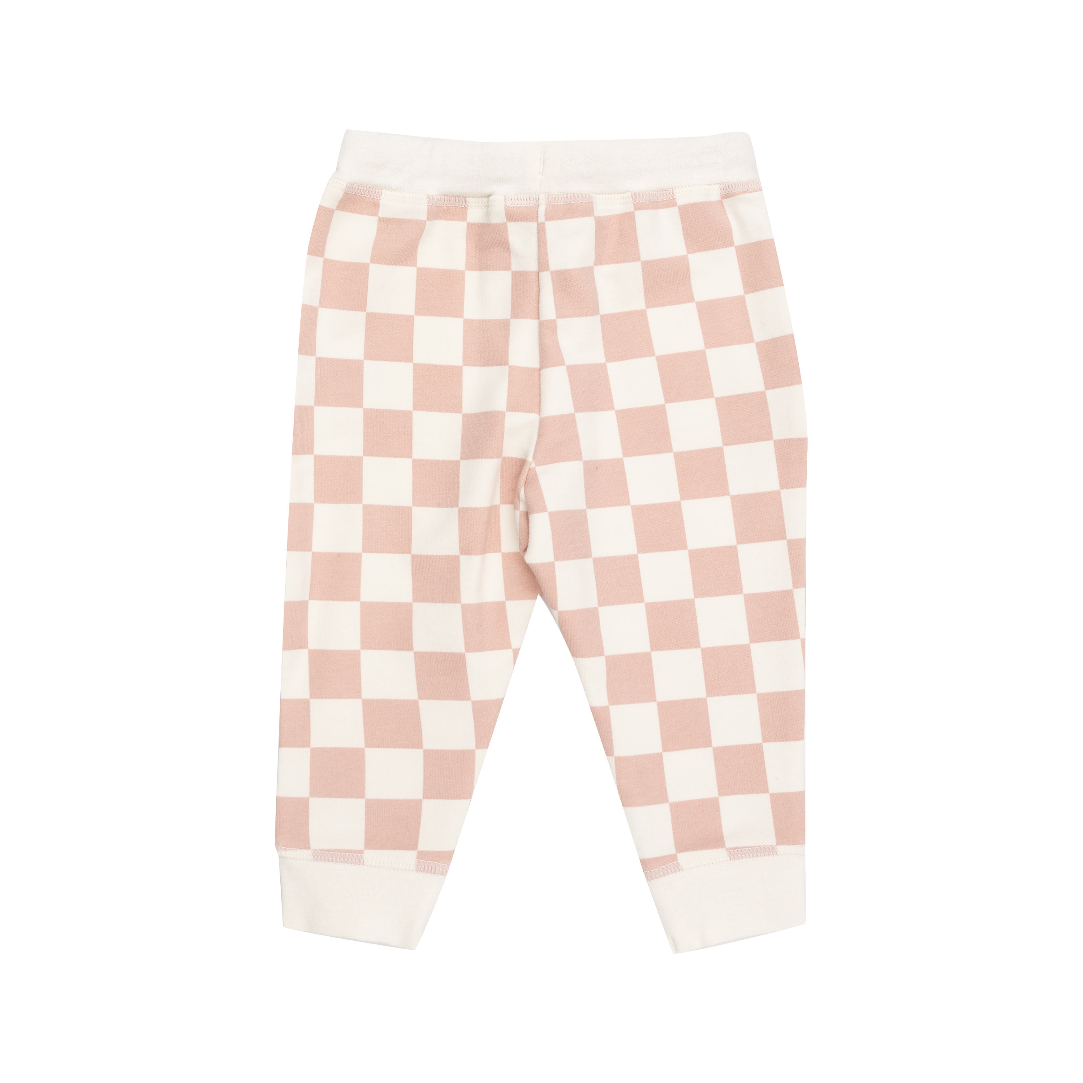 Ruffle Sweatshirt/Jogger - Checkerboard Pink