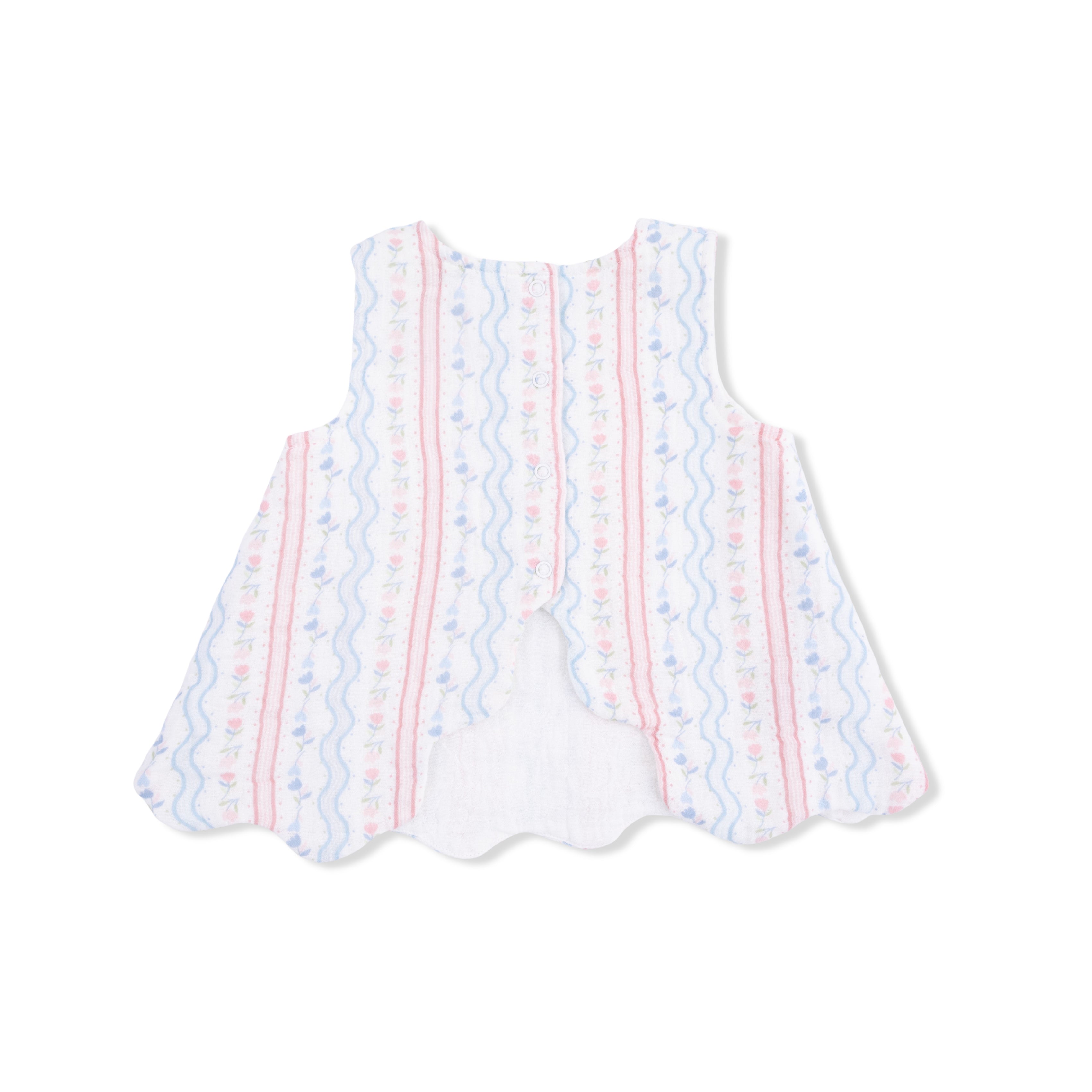 Scallop Back Top/Bloomer - Tulip Stripe