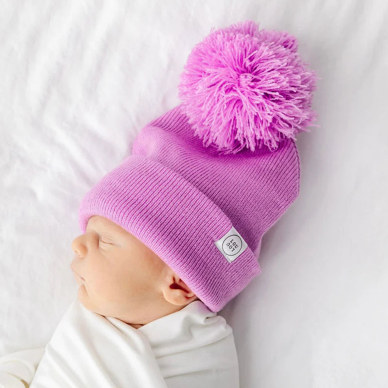 Beanie (with Pom) - Orchid Purple