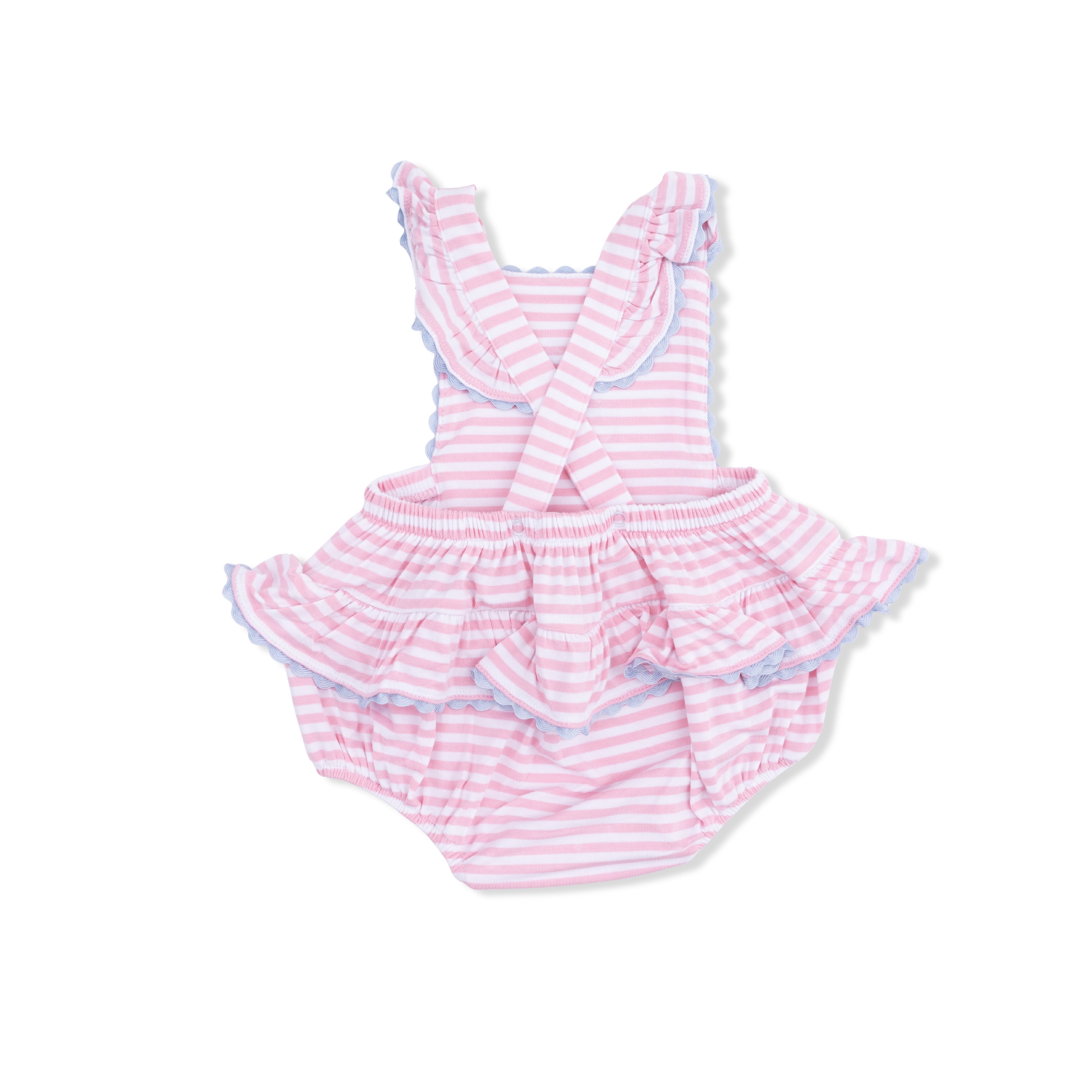 Ric-Rac Ruffle Sunsuit - Cherry Stripe