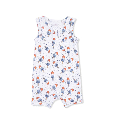 Baby romper with ice cream pattern on a white background