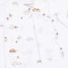 Baby romper with puppy prints on a white background