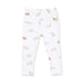 White leggings with puppy pattern on a white background