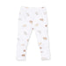 White leggings with puppy pattern on a white background