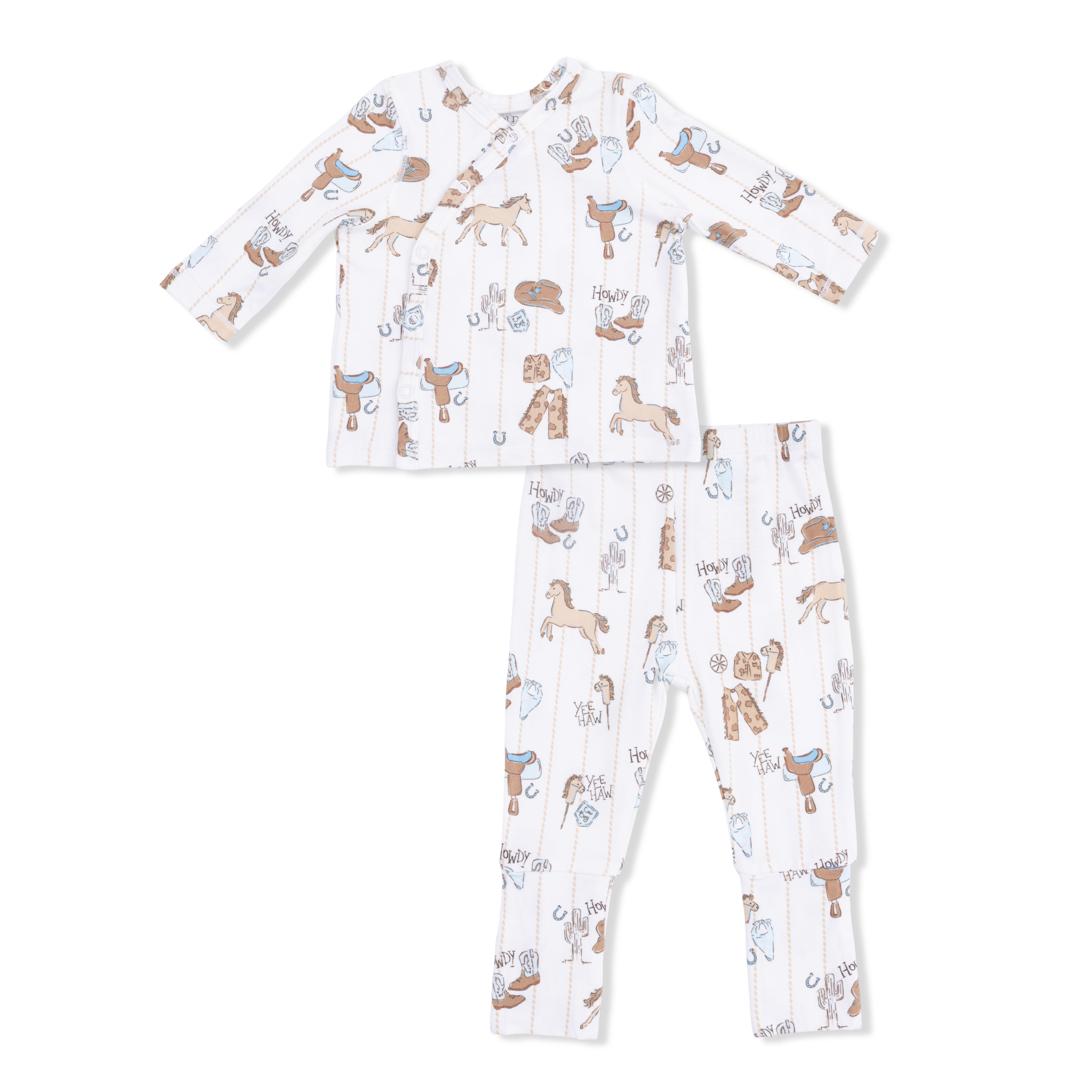Infant pajama set with an animal pattern 
