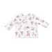 Infant  pajama top with horse pattern on a white background