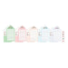 Pastel Christmas stationery set with five illustrated fold out notecards and matching sticker strips featuring gingerbread and winter designs by Pippi Post