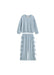 A two-piece children's lounge set in a light icy blue color, featuring a textured long-sleeve sweatshirt and matching wide-leg pants with lace-up details down the sides, shown against a plain white background.