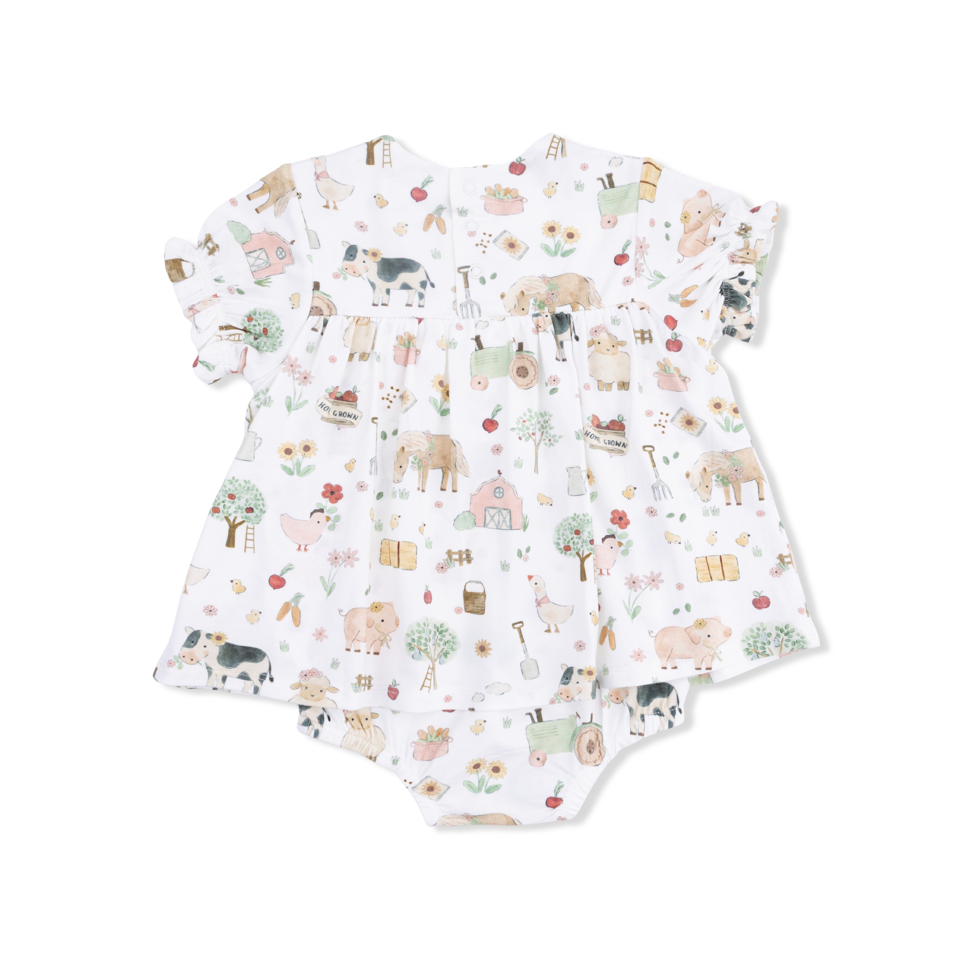 Smocked Ruffle Bubble - Cute Farm Animals