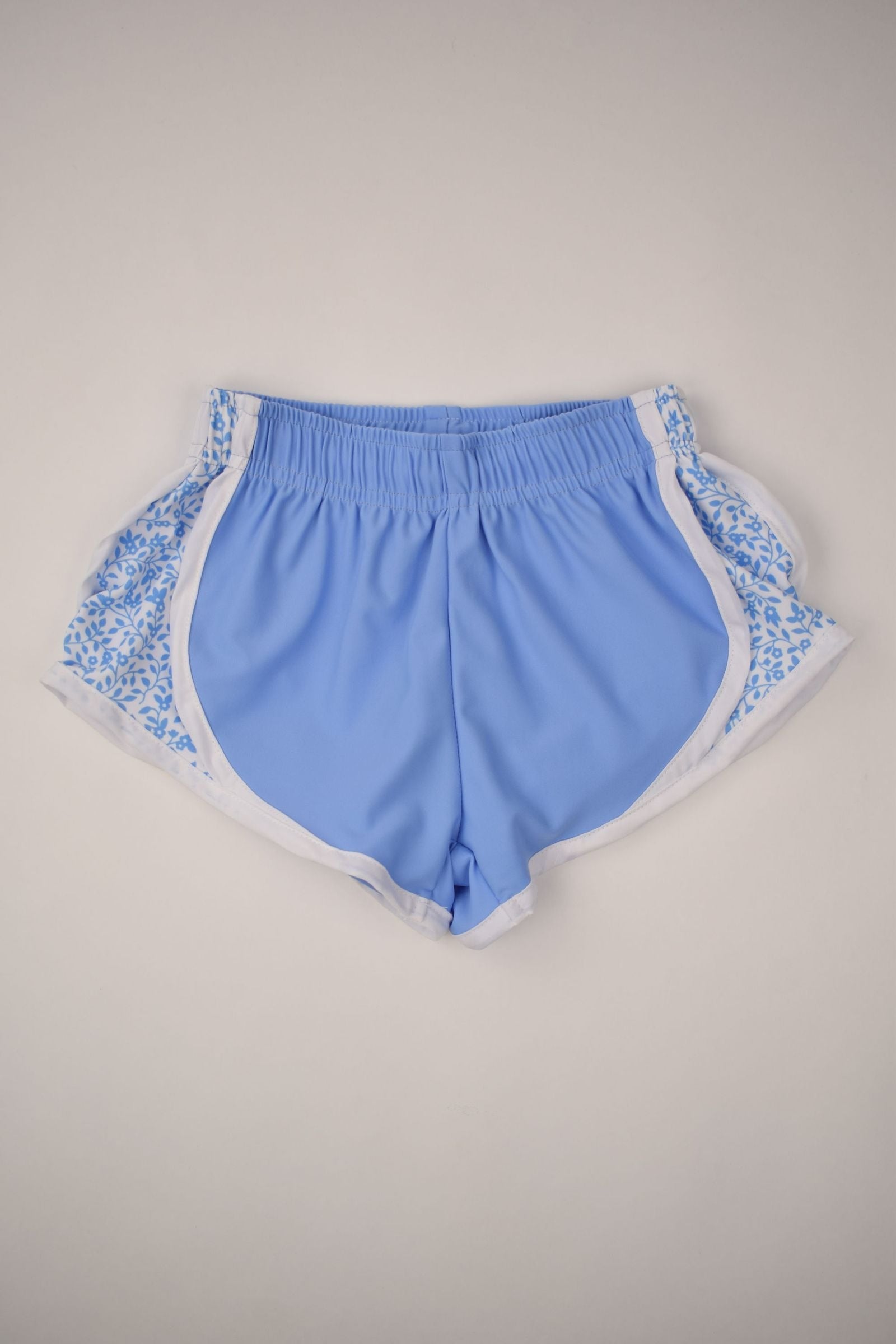 Athletic Shorts - Blue with Floral Side