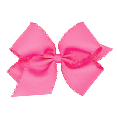 Grosgrain hair bow with matching moonstitch edge