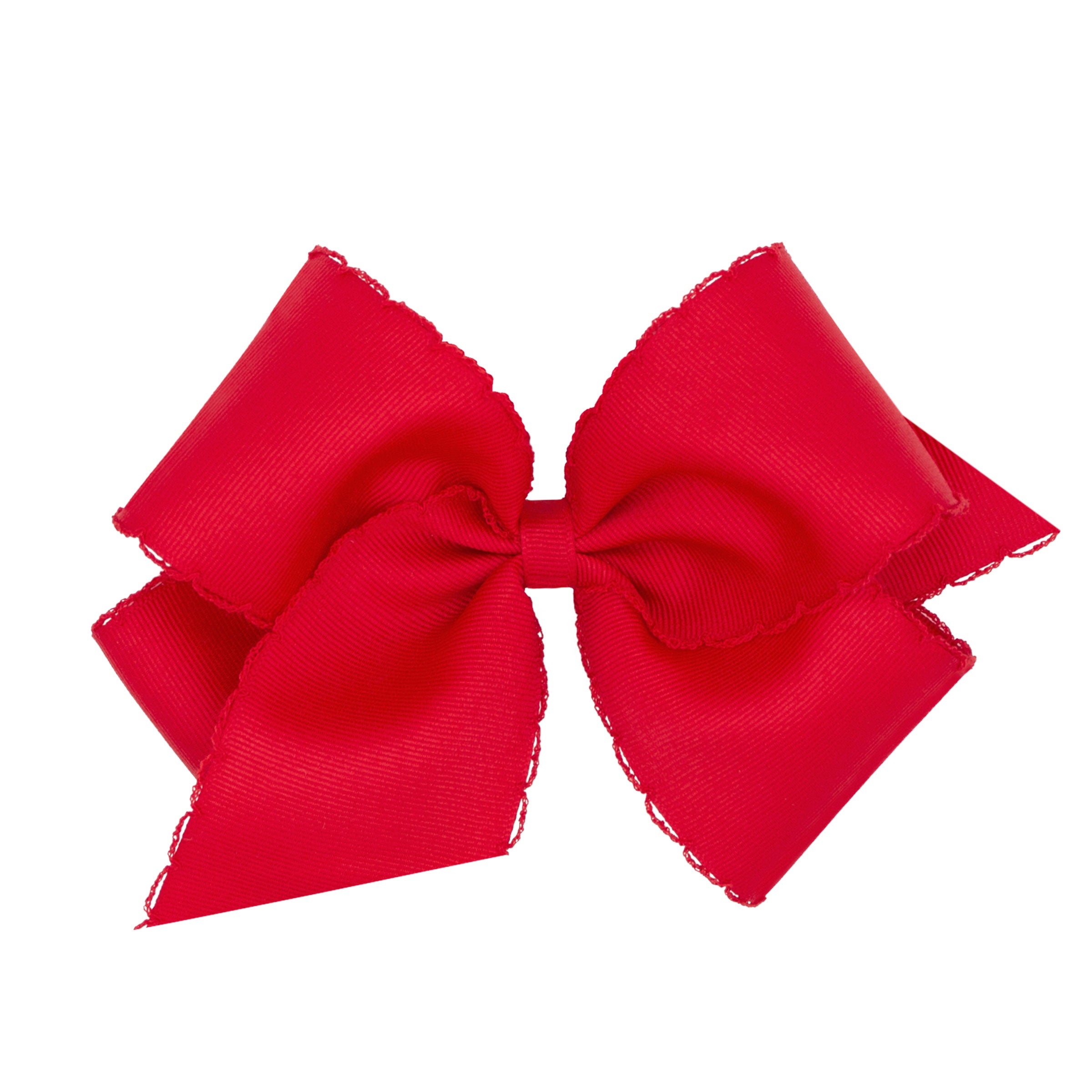Grosgrain hair bow with matching moonstitch edge