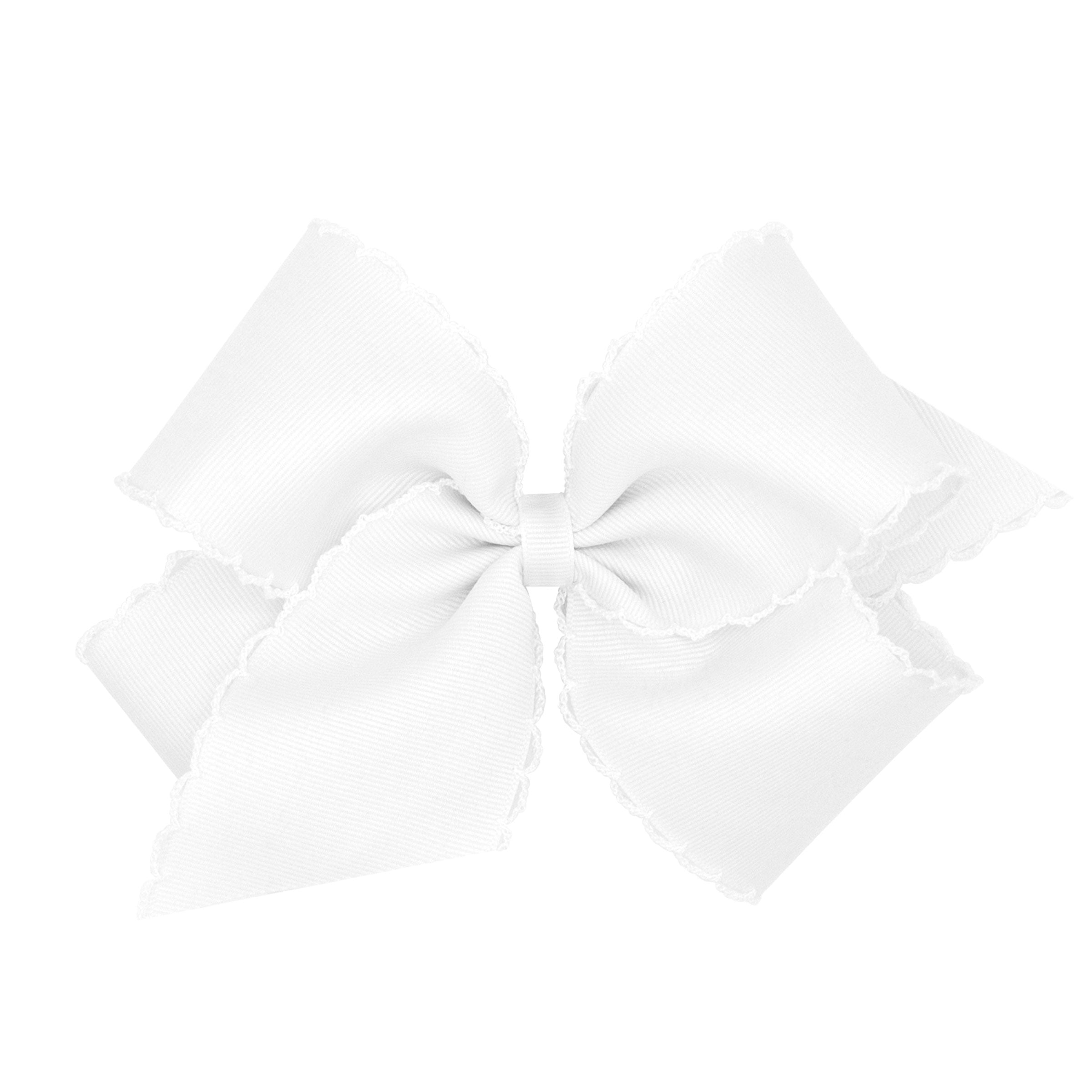 Grosgrain hair bow with matching moonstitching