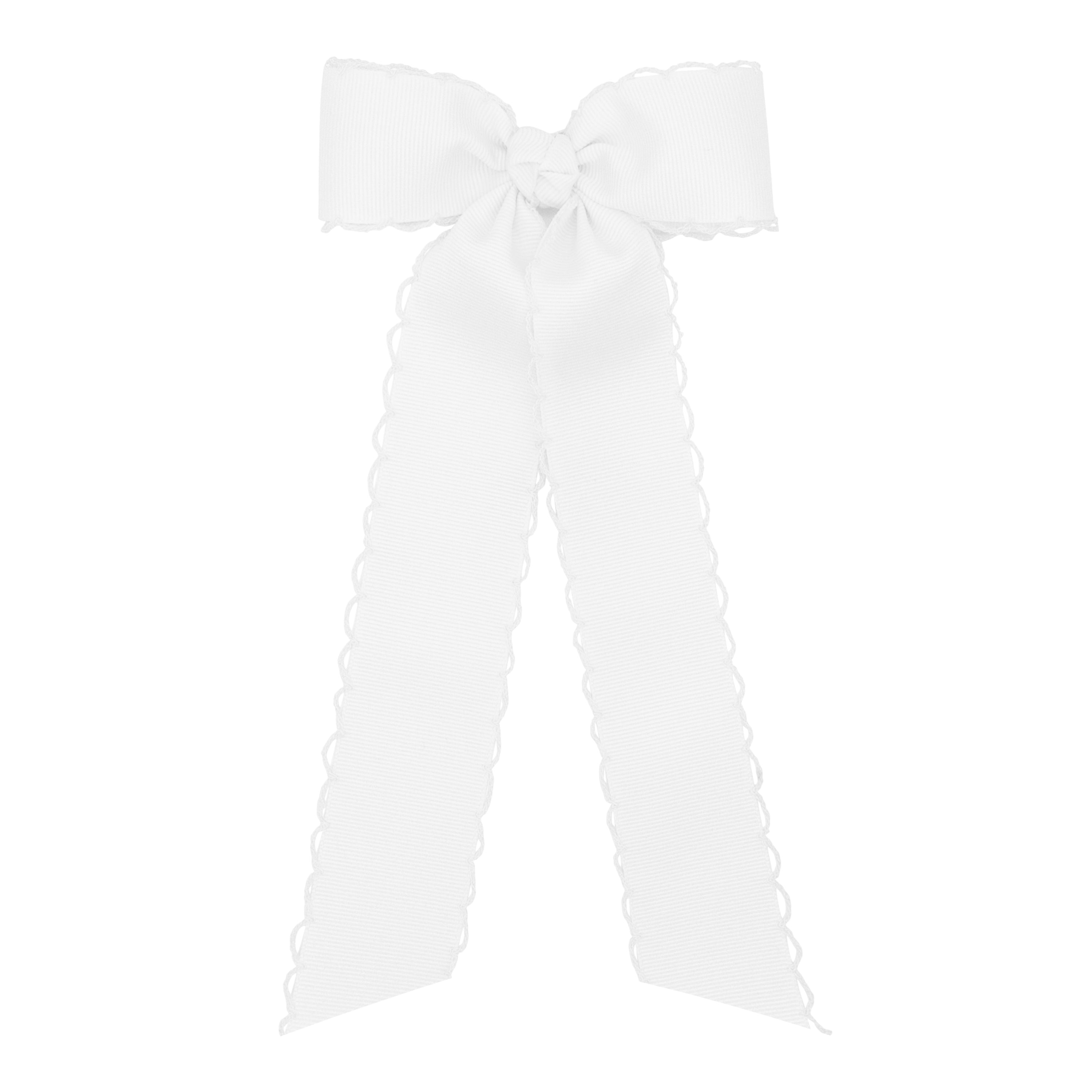 Grosgrain Bowtie with Moonstitch Edge, Knot Wrap & Streamer Tails