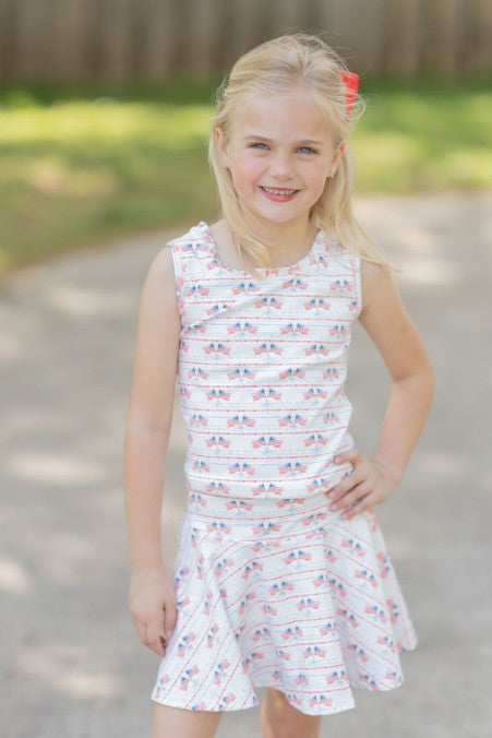 Patriotic athletic set with american flags