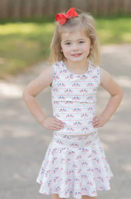 Patriotic Athletic Set with American Flags