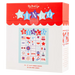 Bingo game set packaging with red and white design