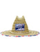 Straw hat with Americana Camo patch
