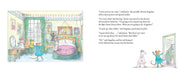 Illustration of a children's book page with a bedroom scene and characters.