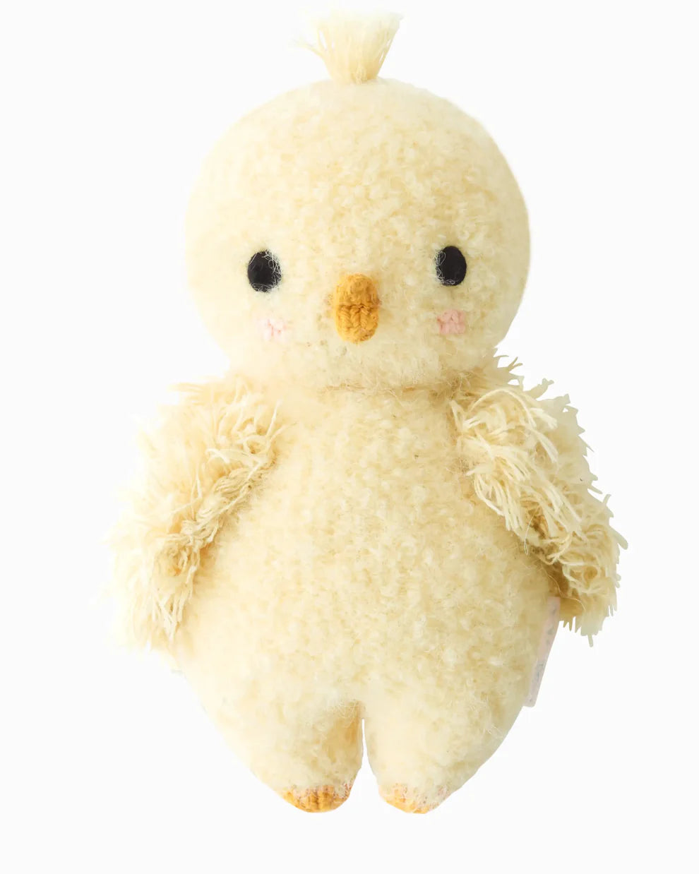 Plush toy chick on a white background