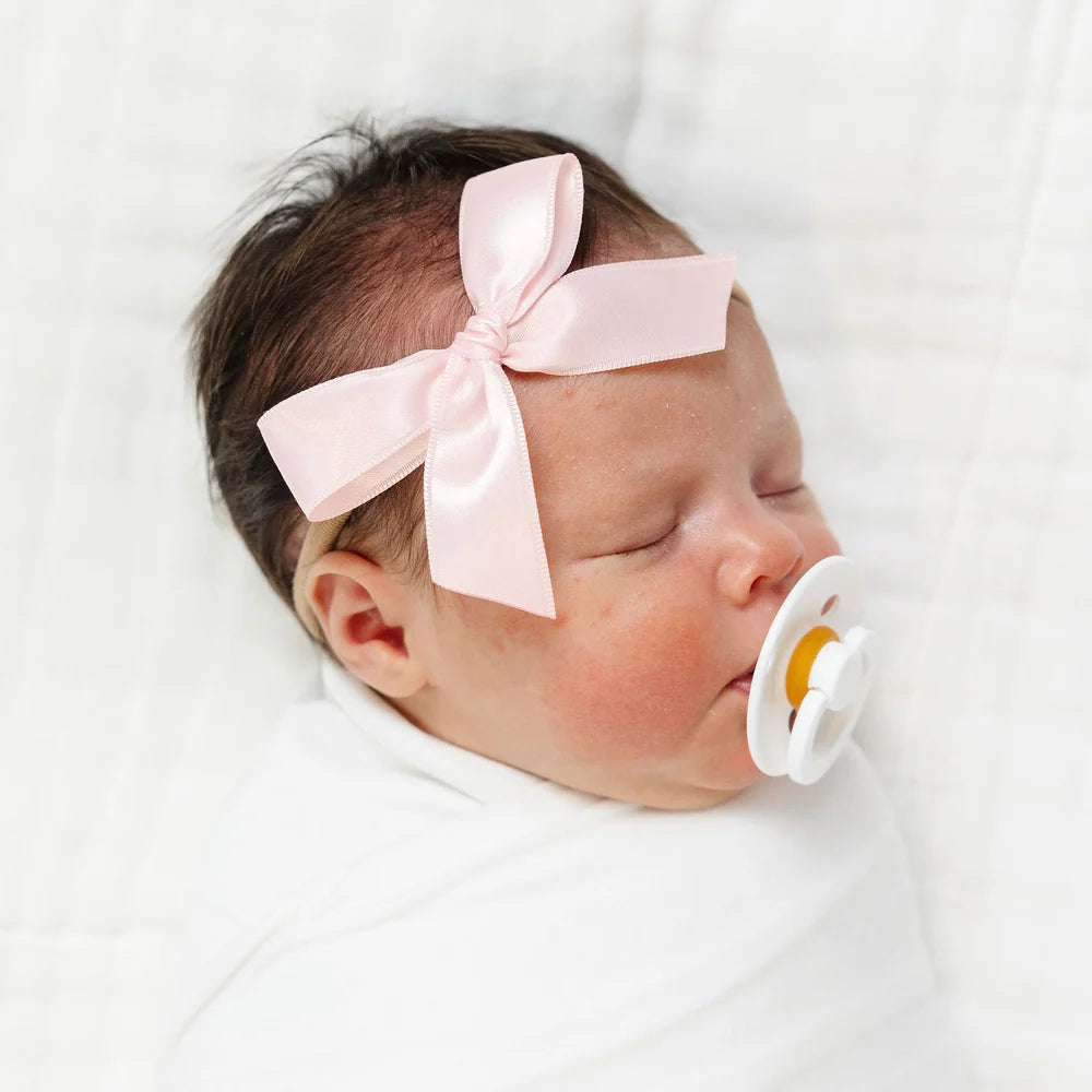 Headband - Baby Pink Satin Bow