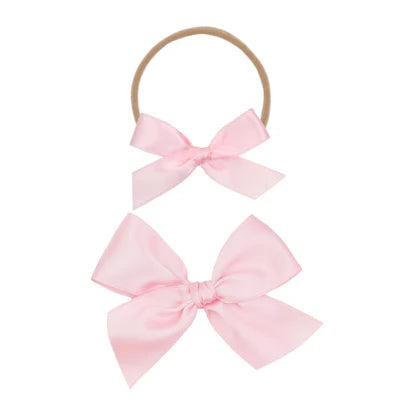 Headband - Baby Pink Satin Bow