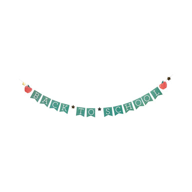 Back to school banner with apples on a white background