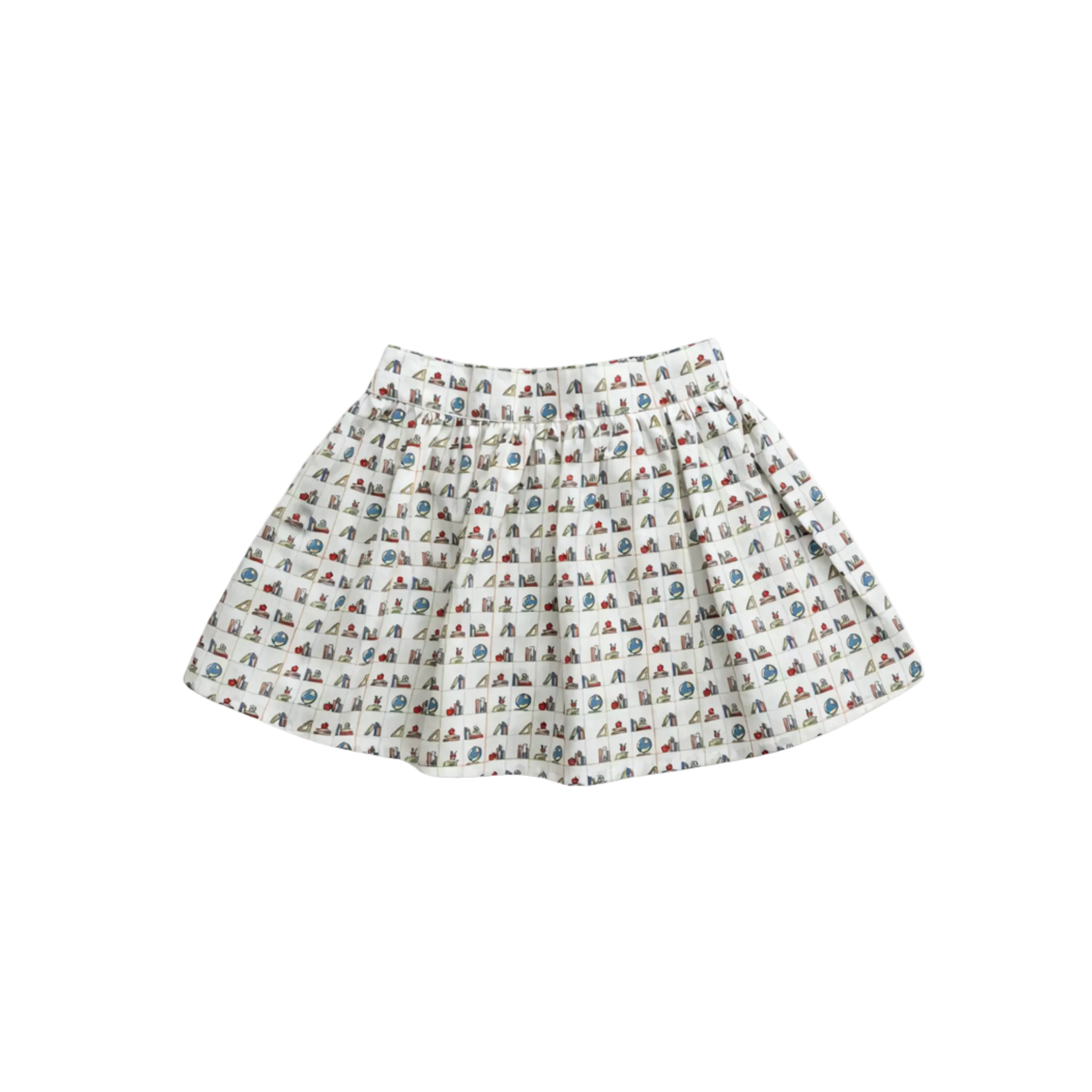 Skirt with back to school pattern on a white background