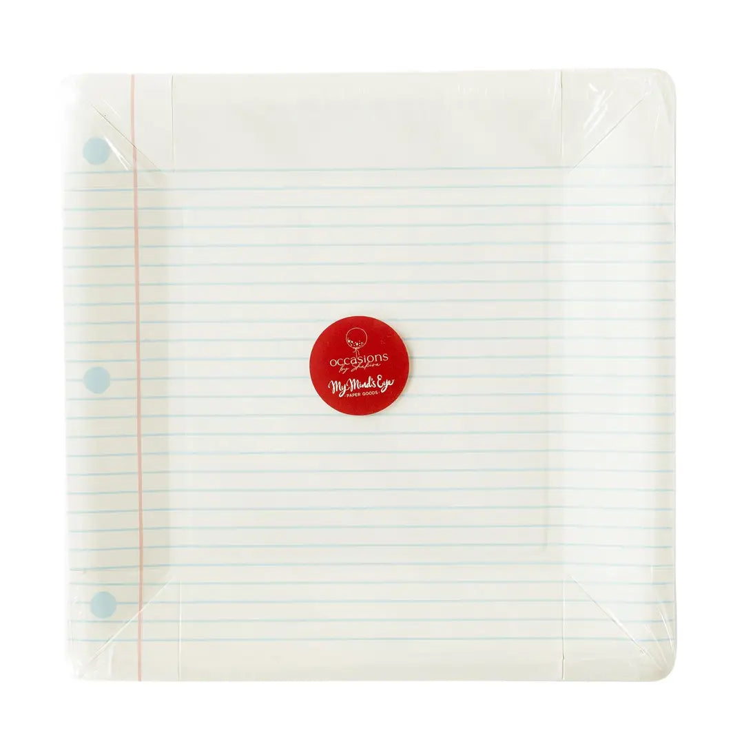 Notebook with red label on a white background