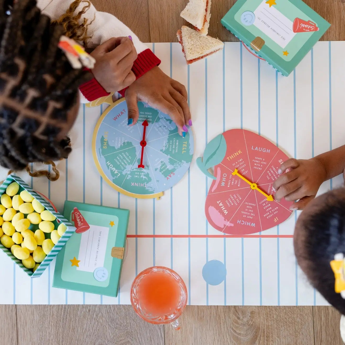 Children play spinning games