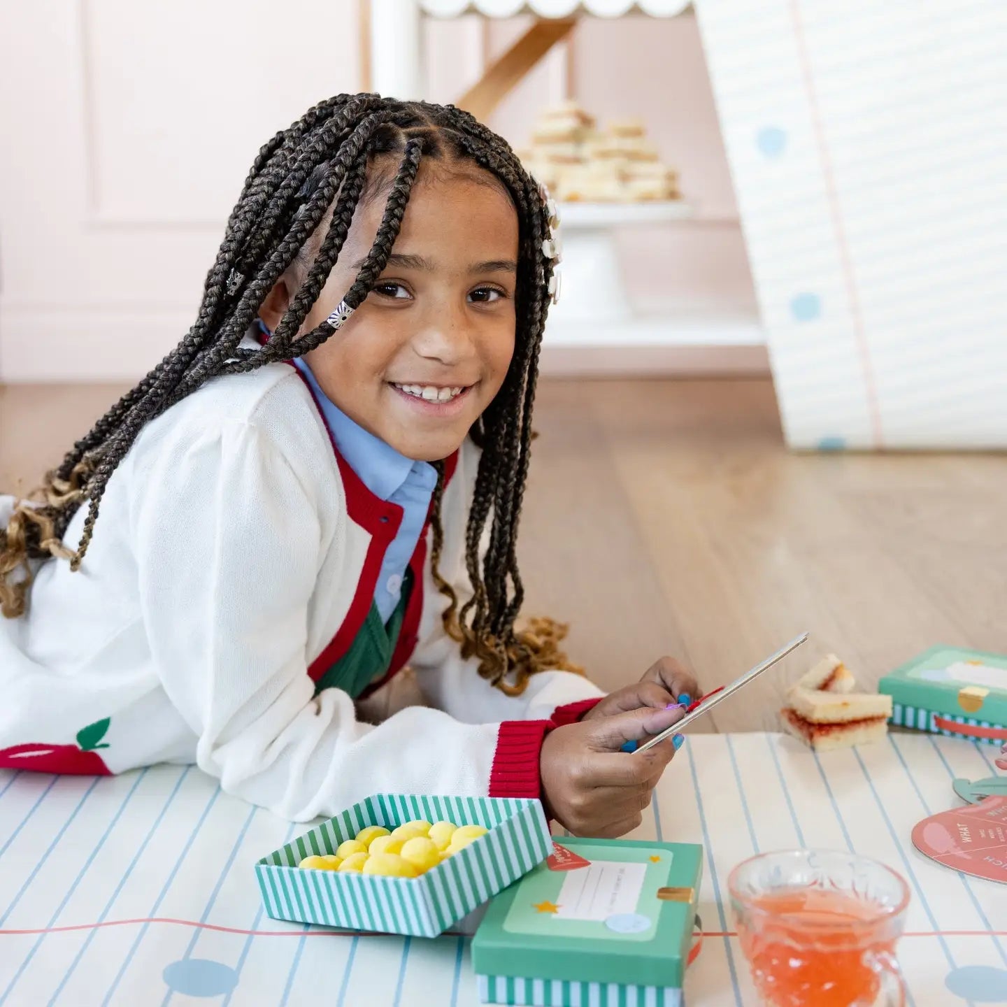 Girl playing spinning game