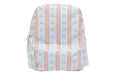 Backpack with baseball striped pattern on a white background