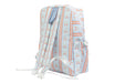 Backpack with a baseball pattern on a white background