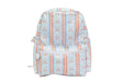 Backpack with baseball  striped pattern on a white background