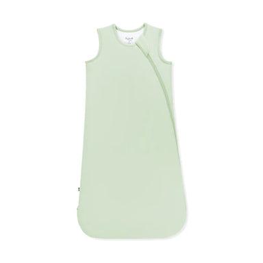 Light green baby sleeping bag on a white background
