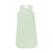 Light green baby sleeping bag on a white background