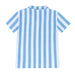 Blue and white striped shirt on a white background
