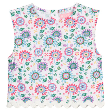 Floral-patterned top on a white background