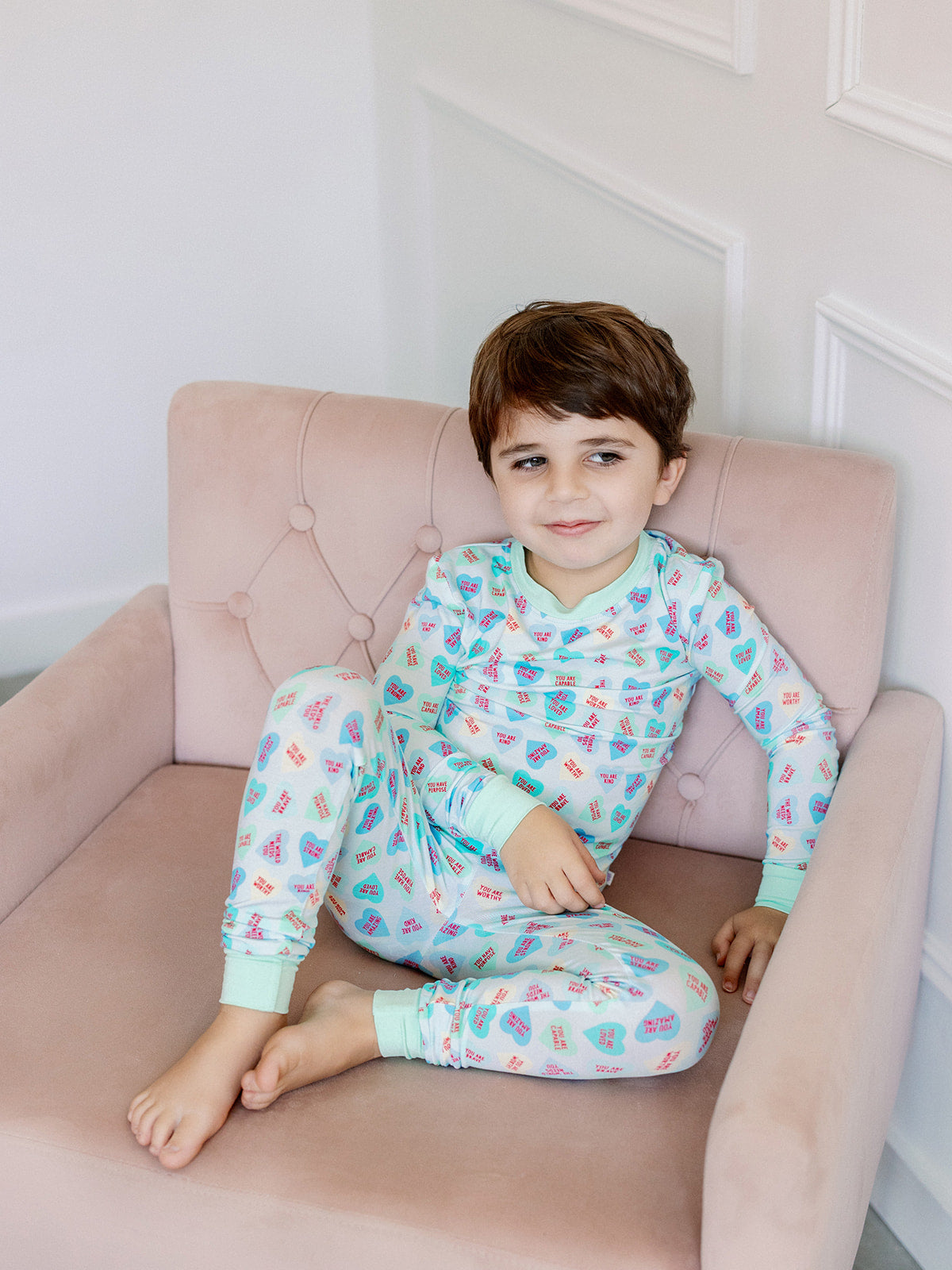 Loungewear Set - Blue Convo Hearts