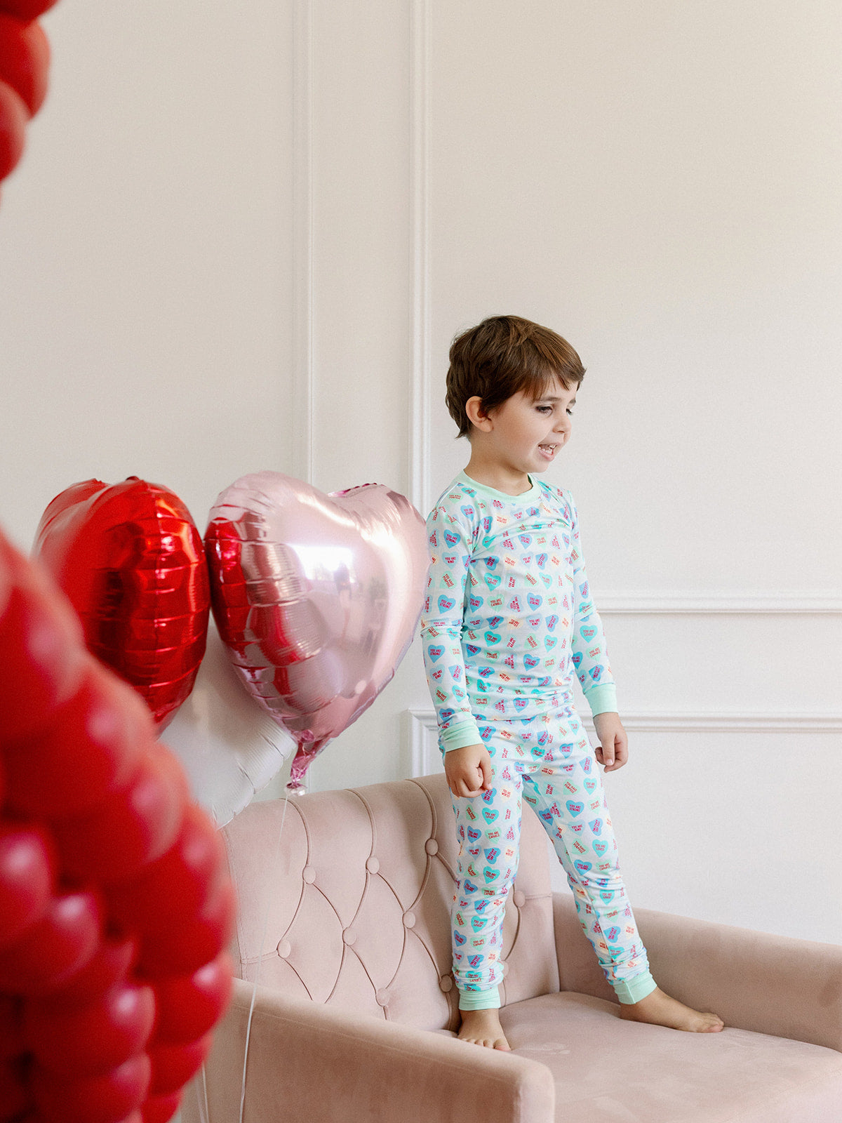 Loungewear Set - Blue Convo Hearts