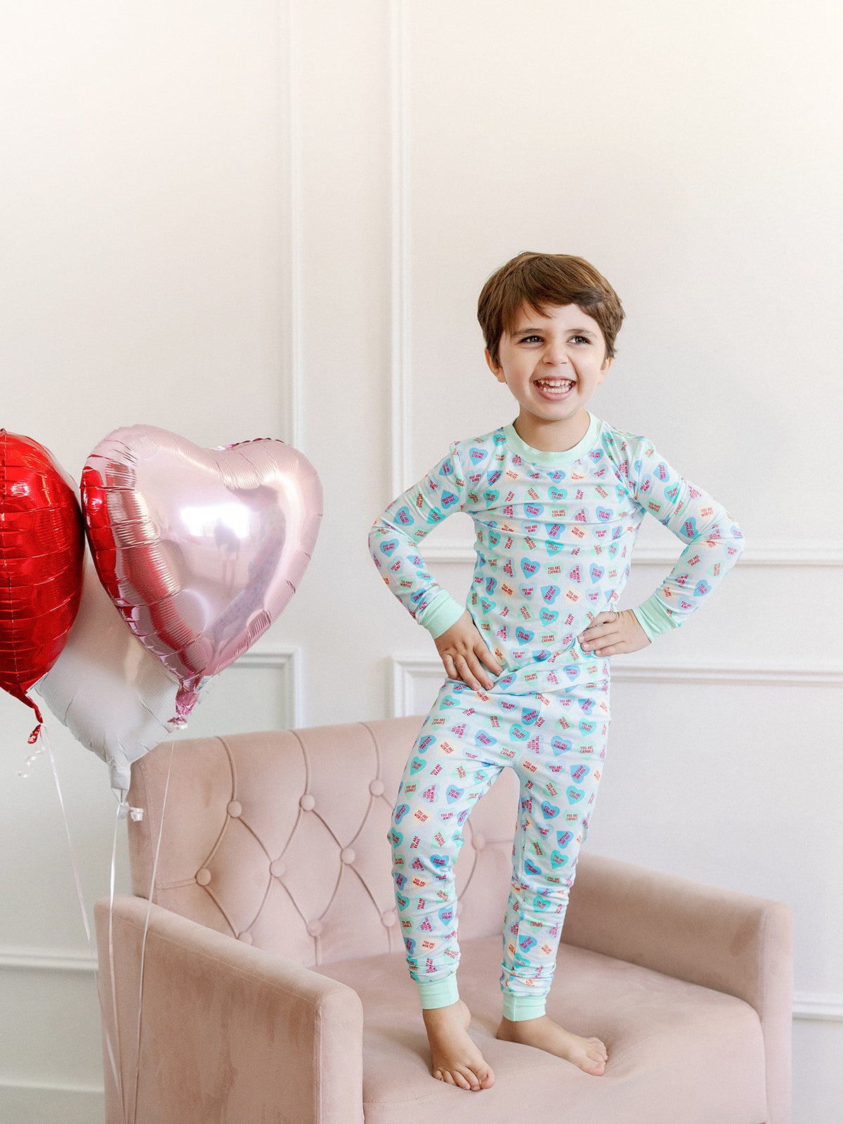 Loungewear Set - Blue Convo Hearts