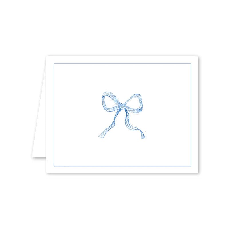 Baby Card - Blue Stripe Bow
