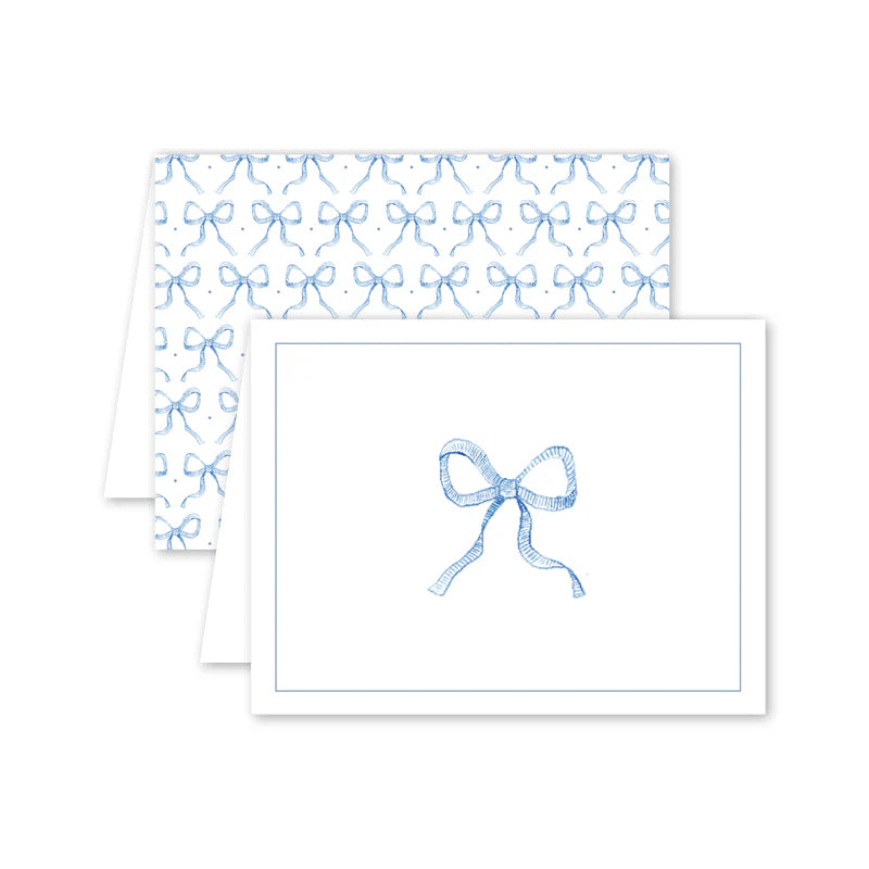Baby Card - Blue Stripe Bow