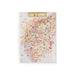 Clipboard with colorful confetti design on a white background