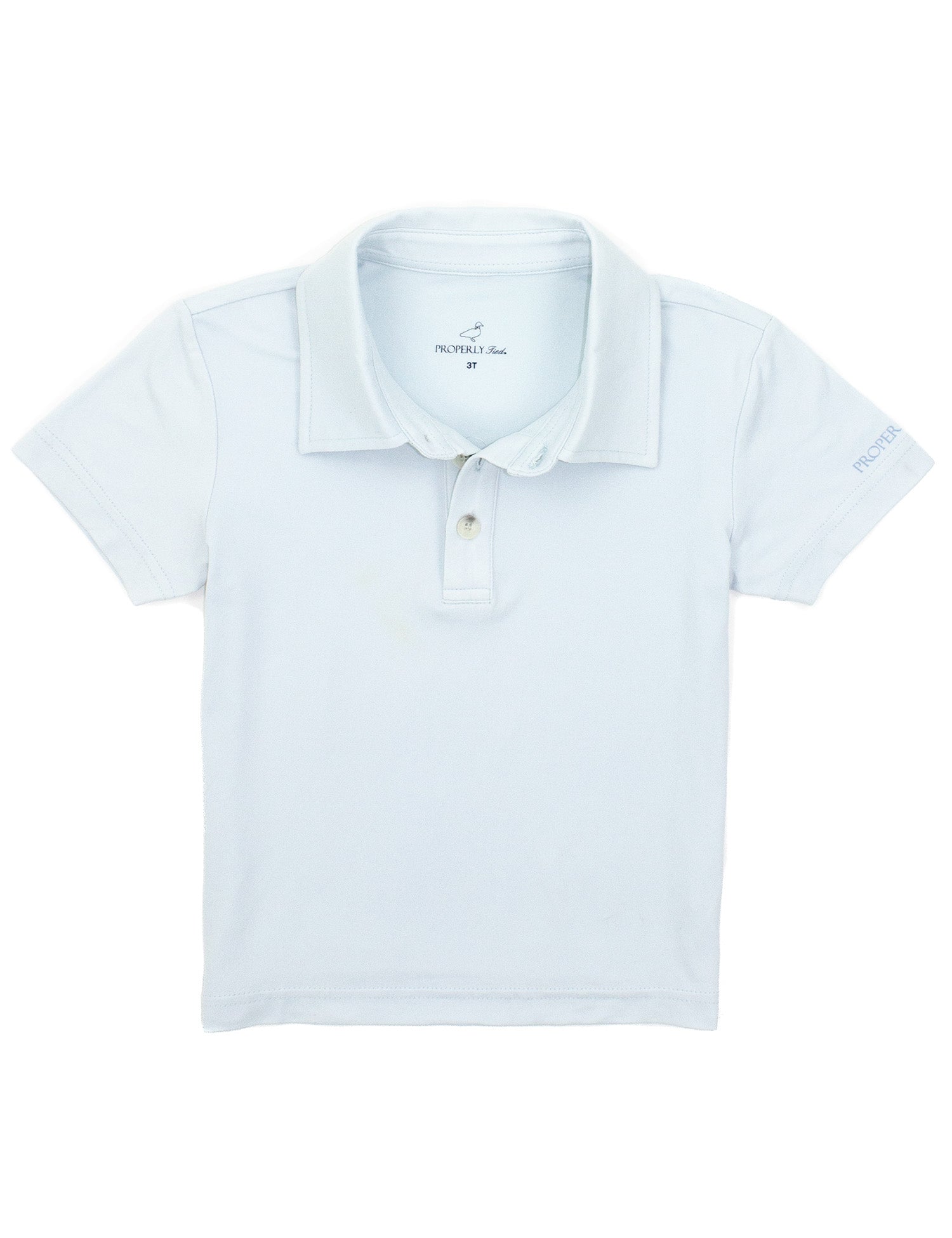 Grey polo shirt on a white background